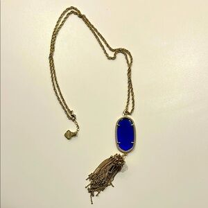 Kendra Scott Rayne Gold plated Cobalt Glass Pendant Necklace